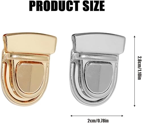 ZOKJSW 6 Pièces Fermoir Sac Attache Cartable Fermoir à Pression Attache Bouton Boucle Sac à Main fermoirs pour Porte-Monnaie Twist Turn Lock Fermoirs Verrouillage pour Sac à Dos Sac Valise Création - Nail Gallerys