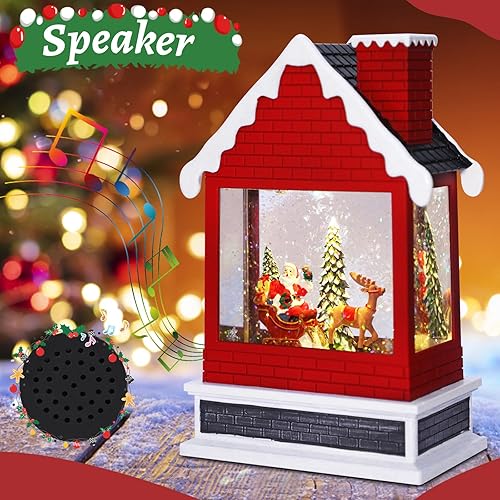 Boule à Neige CestMall - Lanterne Projection Éclairée avec Père Noël, 6 Heures de Fonctionnement USB/Piles, Musique et Décoration pour Ménage - Nail Gallerys