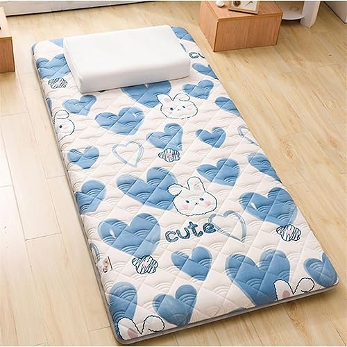 Matelas Matelas Sol Japonais, Matelas de Sol épais, Futon Japonais Tatami Doux Matelass Camping, Non Glissant et Respirant, pour lit Simple Double Queen Size (Color : E, Size : Single(90x190cm)) - Nail Gallerys