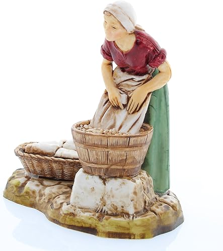 Moranduzzo Lavandière pour Crèche de 10 Cm Échelle 1:20 - Figurines de Crèche Indestructibles - Style 700', Peinture Finition à la Main, Produit Officiel, Fabriqué en Italie, Sculpteur M. Landi - Nail Gallerys