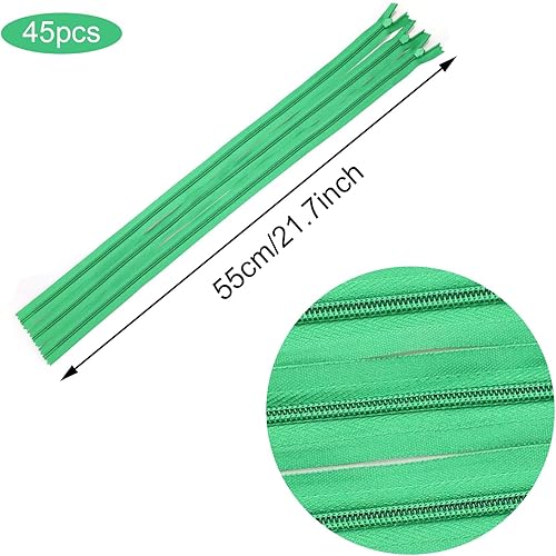 SZCXDKJ Lot de 45 fermetures éclair invisibles multicolores en nylon pour couture et travaux manuels 15 couleurs 55 cm - Nail Gallerys