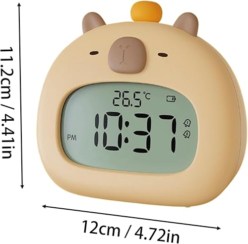 Réveil pour enfants rechargeable Capybara veilleuse en forme d'animal réveil mignon contrôlé intelligemment horloge numérique pour enfants polyvalent OK pour réveiller l'horloge pour les tout pet - Nail Gallerys