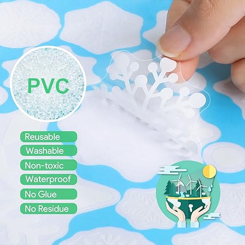 171 Stickers Noël Fenêtre Réutilisable, Telgoner Decoration Noel Fenetre Statique, Flocon de Neige Decoration, Stickers Noël Fenêtre Électrostatique, DIY Autocollant Noel pour Fenetre, Porte, Verre - Nail Gallerys