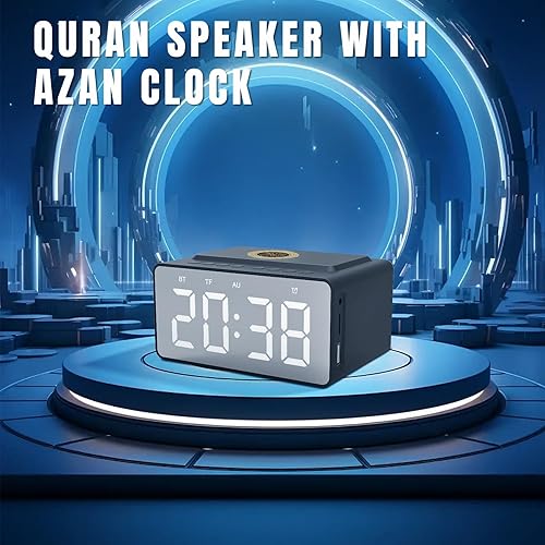 Telawah Azan Horloge, Cadeau Musulman Ramadan Coran No. 8 Numéro Tactile Lampe Coran Haut-Parleur - Nail Gallerys