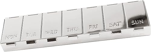 EDZARD pilulier 7 jours, longueur 15 cm, argentée et résistante à la ternissure - Nail Gallerys