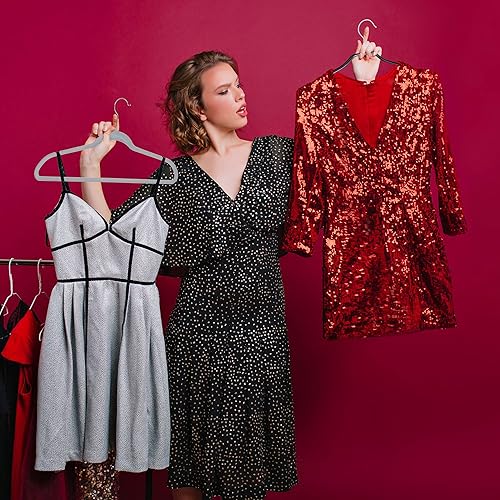 Relaxdays 10026610_1004 antidérapant en set 30, Revêtement caoutchouc, Cintres métal chemises, 42 cm, noir, PVC, 21 x 42 x 1cm - Nail Gallerys