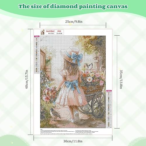 NEWENMO Bricolage Élégante Dame Diamond Painting Set,DIY Fleurs Peinture Diamant pour Adulte,5D Diamond Art Kits,Vintage Diamant Painting Kit Complet,pour Adulte Débutant Murale Décoration (30x40cm) - Nail Gallerys