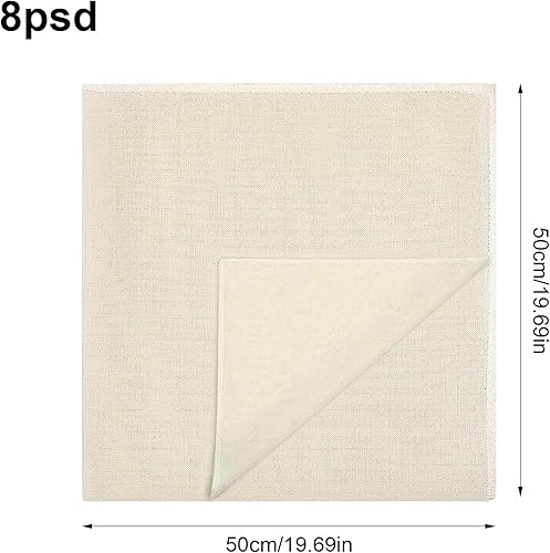 8 pièces Étamine Alimentaire 50x50cm Tissu Ourlé Mousseline Alimentaire, Lavable Réutilisable Grade 100 Toile en Coton Pur Non Blanchi, Passoire pour Filtrer Fromage Beurre Jus Lait de Noix - Nail Gallerys