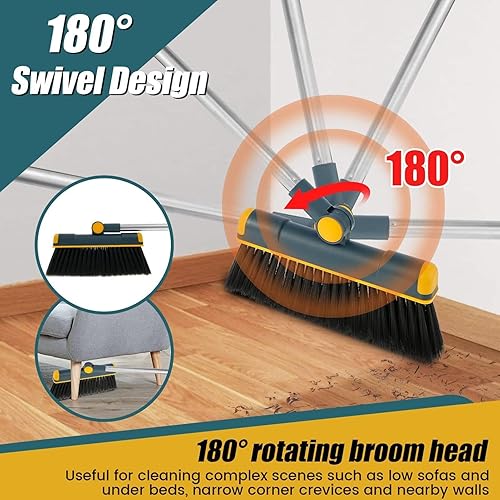 Ensemble De Pelle À Poussière Et De Brosse, Brosse De Balayage Rotative À 180 Degrés, Pelle À Poussière Domestique avec Peigne À Dents en Acier Inoxydable pour Le Nettoyage Domestique Extérieur - Nail Gallerys