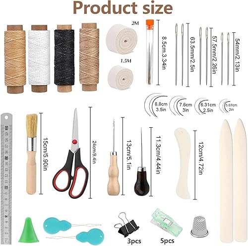 Jilskl 40 Pièce Outils de Reliure, Outils de Reliure de Livres, Kit de Reliure de Livres, Outils de Reliure de Livres Pour Débutants, Premium Outils de Couture Pour Cuir, Convient Aux Débutant - Nail Gallerys