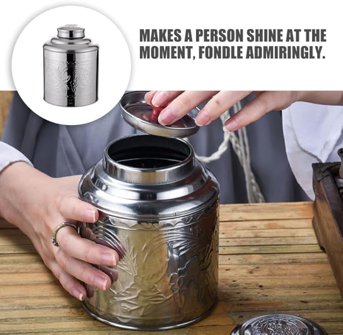 UPKOCH BoîTe À Thé HerméTique En Acier Inoxydable Argenté, Contenant Alimentaire Compact 6.3X4.7X4.7 Pouces, IdéAl Pour Thé, Café, ÉPices Et Plus - Nail Gallerys