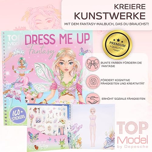 TOPmodel Dress me up Livre d'autocollants Party & Dress me up Fantasy – Kit créatif pour des looks de mode imaginatifs, des tenues de fête et des costumes fantastiques, des autocollants et des - Nail Gallerys