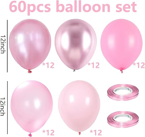 Lot de 60 ballons violets métallisés de 30,5 cm - En latex violet clair - Pour anniversaire, fille, femme, mariage, remise de diplôme, fête prénatale - Nail Gallerys