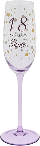 Shudehill Giftware Flûte en verre coloré doré moucheté pour anniversaire – Cadeau d'anniversaire 18, 21, 30, 40, 50, 60, 70e anniversaire (40) - Nail Gallerys