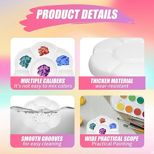 Palette Aquarelle, 7 Trous Vide en Plastique Portable Professionnelle pour Peinture Aquarelle IdéAle pour Artistes DéButants Et AvancéS Boite Humide Pratique pour MéLanger Les Couleurs - Nail Gallerys