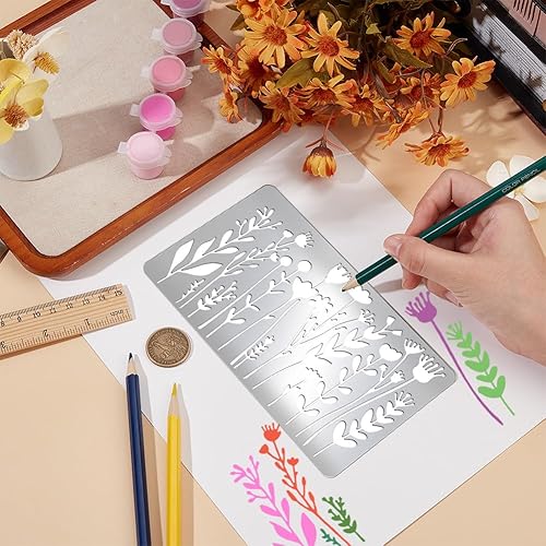 UNICRAFTALE Pochoir Métalliques pour Travaux Manuels Gravure Sur Bois Phases de Lune Étoiles Pochoir Réutilisables Acier Inoxydable pour Journaling Sculpture Sur Bois Gravure Scrapbooking 10cm Large - Nail Gallerys