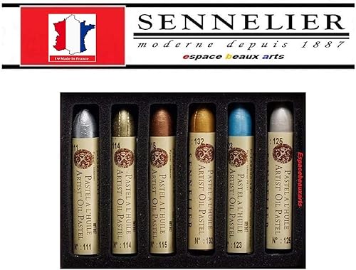 Sennelier Pastels à Huile Iridescent 6 Couleurs et estompe - Nail Gallerys