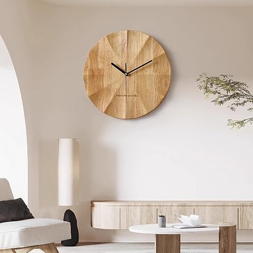 Ergocar Horloge Murale,Moderne De Conception Minimaliste Horloge Murale en Bois Calme 30 Cm (11,81 Pouces) Adapté Au Salon, Chambre, Décoration Murale - Nail Gallerys