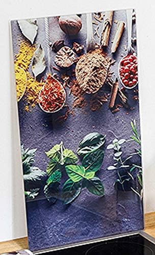 Posten Anker Lot de 2 cache-plaques de cuisson en verre - Pour posage - Impression à motifs - Plaque vitrocéramique à induction - Nail Gallerys