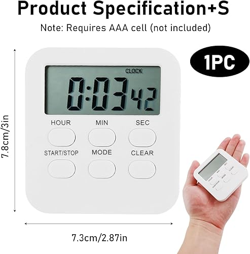 Minuteur multifonction, réveil multimode, minuteur de cuisine, réveil d'apprentissage silencieux debout et adhésif, gestionnaire de temps avec grand écran, convient pour la cuisine, l'étude, le - Nail Gallerys
