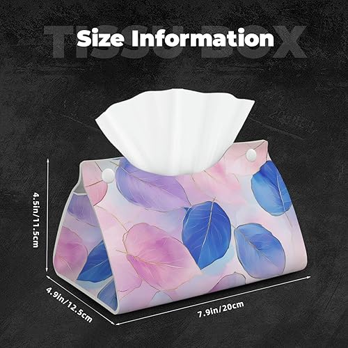 Mexpekil Boîte à mouchoirs rectangulaire en cuir étanche pour la maison, la voiture, le bureau (rose violet pailleté) - Nail Gallerys