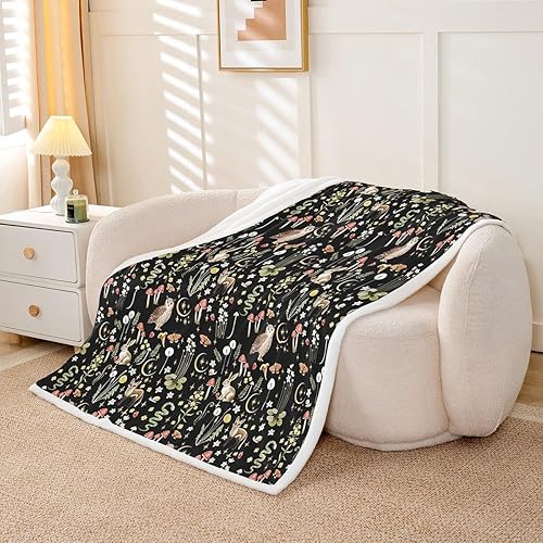 Homewish Couverture Fleurie Aquarelle 130x150cm, Plaid Canape Fleur Beige Vert Sauge pour Fille Femme Adulte, Couverture Polaire Floral Moderne Minimaliste, Jetés de Lit Esthétique - Nail Gallerys