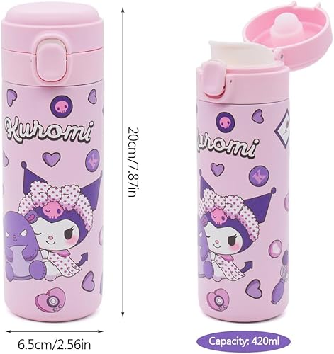 Kawaii Bouteille Isotherme pour Enfant Bouteille d'eau Isotherme bouteille d'eau d'eau en Acier Inoxydable Bouteille Isotherme Double Paroi Thermos en Acier Inox 1 - Nail Gallerys