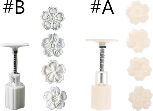 Tampons Mooncake en forme d'hibiscus - Moules à gâteau de lune - Presse à la main - Outils de décoration de pâtisserie - En plastique - Nail Gallerys