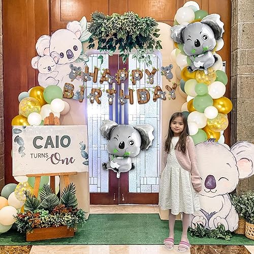 Décoration d'anniversaire pour koala anniversaire fille décoration koala ballon à confettis ballons décoration koala vert ballon jungle decoration anniversaire - Nail Gallerys