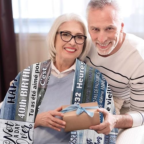 EIMOPE Couverture pour 80e Anniversaire pour Elle, Cadeau d'anniversaire de 80 Ans pour Femme Hommes, Cadeau pour 30e Anniversaire pour Femme Hommes, Cadeau d'anniversaire pour Femme Hommes - Nail Gallerys