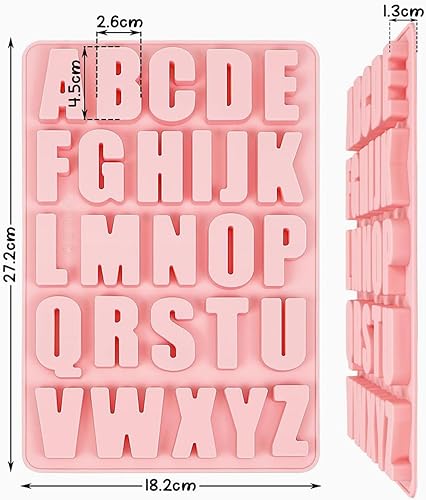 AORHOFJ Moules à Lettres en Silicone, Moule en 3D Lettres 0-9, Moule à Gâteau en Silicone, Anti Adhésifs Alphabet Chocolat Moule, Moule Lettres Cake pour Biscuit, Bonbon, Cadeaux d'anniversaire DIY - Nail Gallerys