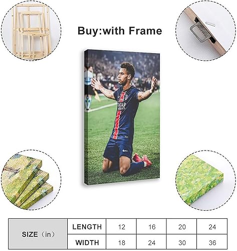 fsgfod Poster sur toile PSG UCL 2025 Warren Zaïre-Emery - Décoration pour chambre à coucher, bureau, chambre, cadeau (40 x 60 cm) - Nail Gallerys