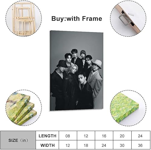 Poster décoratif vintage Stray Kids - Art mural esthétique - Pour salon, chambre à coucher - 20 x 30 cm - Style cadre - Nail Gallerys