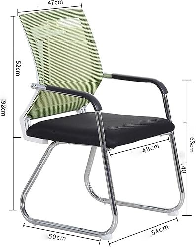 Chaise de Bureau avec Pieds En Métal, Base de Traîneau et Support Lombaire Chaises D’ordinateur Ergonomiques En Maille de Direction Chaise de Réception D’invité pour La Maison Salle de Conférence - Nail Gallerys