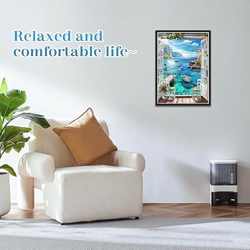 CEOVR Kit Diamond Painting Adulte Peinture Diamant Adulte Paysage 5D Diamond Painting Kit Complet,Paysage Diamant Kit Adulte,30x40 cm Vue Mer Diamond Painting Adulte - Nail Gallerys