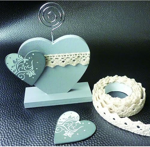 Porte photo en bois en forme de Coeur hauteur 13cm - support à décorer ou peindre - Loisirs créatifs - Nail Gallerys