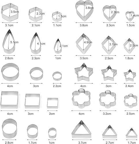 Petits Emporte-pièces en Acier Inoxydable (30 pièces), Lot de mini emporte pièces, Pour découper la pâte, la croûte à gâteau et les fruits, La Cuisson De Gâteaux Fondants - Nail Gallerys