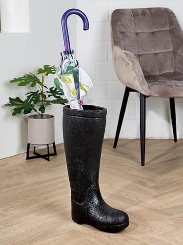 Casablanca Porte-Parapluie décoratif en céramique - Porte-Parapluie - Couleur : Noir - Hauteur : 46 cm - Nail Gallerys