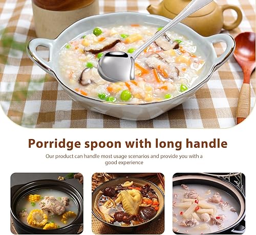 Sporgo Lot de 4 cuillères à sauce avec bec verseur : cuillères à sauce en acier inoxydable, longueur 20 cm, argentées, louche à soupe passe au lave-vaisselle, pour sauces, desserts, soupes et - Nail Gallerys