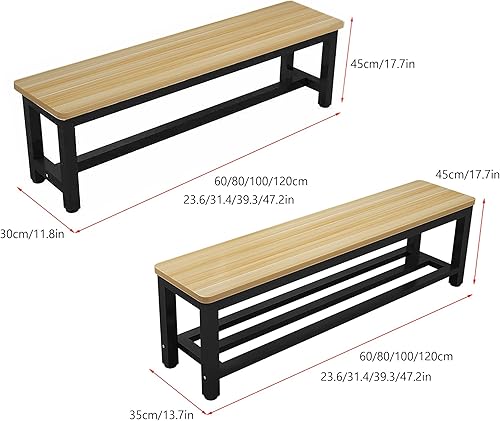 Banc de salle à manger de salon d'intérieur de ferme, banc à chaussures en bois, banc d'entrée de cuisine, banc à chaussures, tables d'entrée, banc de bout de lit, tabouret de table à manger(Dark red - Nail Gallerys