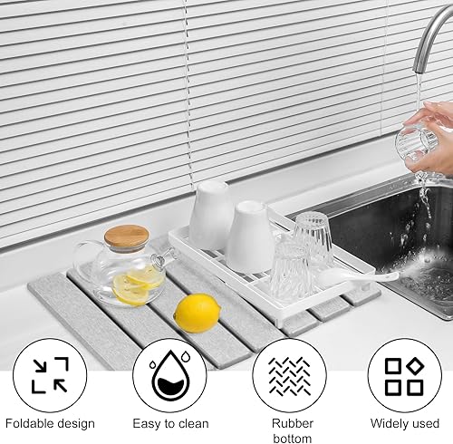 Plateau en terre de diatomée 40 x 30 cm - Antidérapant - Pliable - Ultra sûr - Tapis d'égouttement pour cuisine - Respectueux de l'environnement - Terre de diatomée pour tapis de café - Tapis de - Nail Gallerys