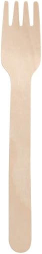 GREENBOX Lot de 100 fourchettes à gâteau en bois - Couverts jetables - En bois - Biodégradables, compostables - Fourchettes en bois - Couverts jetables solides - Fourchettes - 14 cm - Nail Gallerys