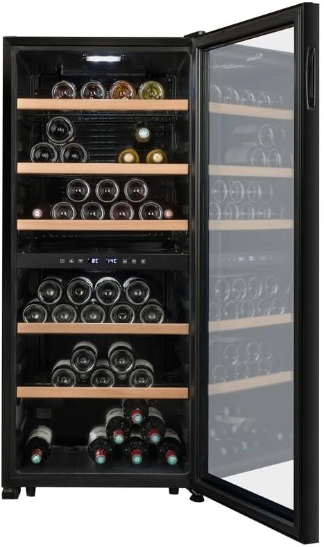 LA SOMMELIERE Cave de mise à température double zone LS102DZBLACK 102 Bouteilles - Nail Gallerys