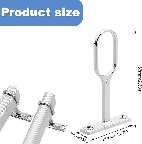 WUSJCOF 8 Pièces Tringle de Placard Ovale en Acier Support Mural & Support de Plafond pour Garde-Robe Extensible (17x31mm) (Chromé) - Nail Gallerys