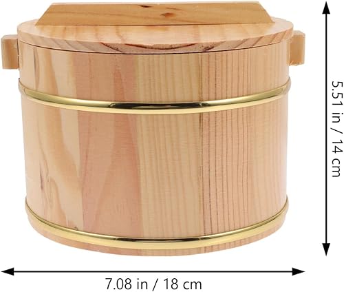 Alipis Couvercle De Bol De Riz Seau En Bois Stockage De Riz Conteneur De Stockage De Céréales Poignée - Nail Gallerys