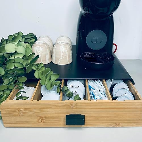 Tiroir porte-capsules - Boîte à capsules en bois 35 x 33,5 x 8 cm, noir - Nail Gallerys