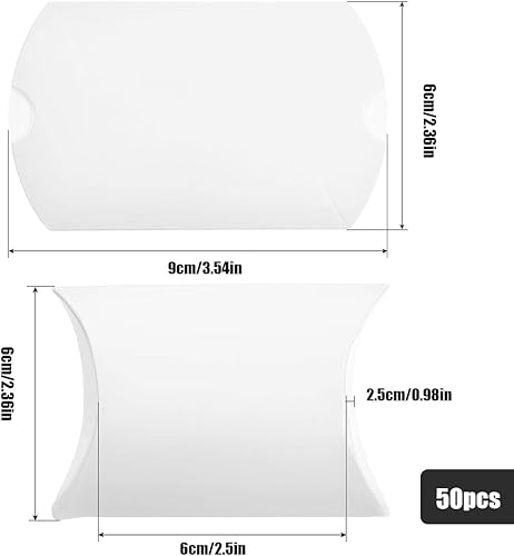 50 Pièces Boites Cadeaux Kraft, Papier Cadeau Mini Boite de Bonbons Emballages de Cadeaux avec Autocollantpour Mariage Fête Chocolats, Écrous, Sucres, Biscuits Baby Shower et Cadeaux, Blanc - Nail Gallerys