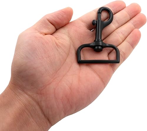 BIKICOCO Mousqueton pivotant - Oeil pivotant de 3.8 cm - Fermoir à Pince de Homard à Ressort, Clip à Ressort de déclenchement, Noir - 10 pièces - Nail Gallerys
