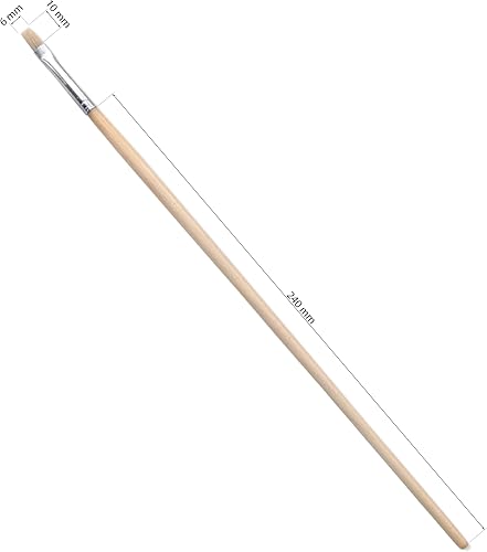 Lot de 12 pinceaux à poils plats parfaits pour une peinture et un vernissage précis (12 pièces, 10 mm) - Nail Gallerys