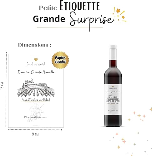 1 Etiquette bouteille de vin annonce grossesse | Annonce naissance originale - Nail Gallerys